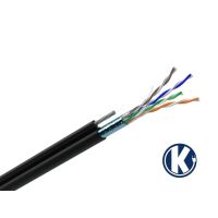 КППЭт-ВП (F/UTP Cat.5e 4Pr Outdoor FG-8) кабель витая пара с экраном и тросом FTP кат.5е, 4х2х0.51 (медь)