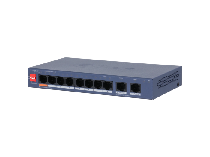 DH-CS4010-8ET2GT-60 PoE 60 Вт (8 PoE + 2 Гбіт Uplink) - Комутатор 10 портів керований