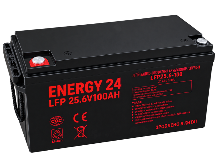 LFP 25.6V 100Ah - LiFePO4 акумулятор 25,6В 100А·г