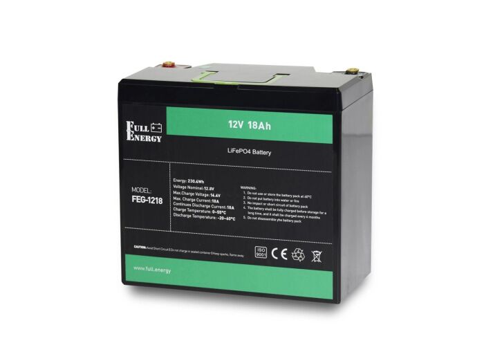 FEG-1218, Акумулятор LiFePO4 (літій-залізо-фосфатний) 12В 18А·год