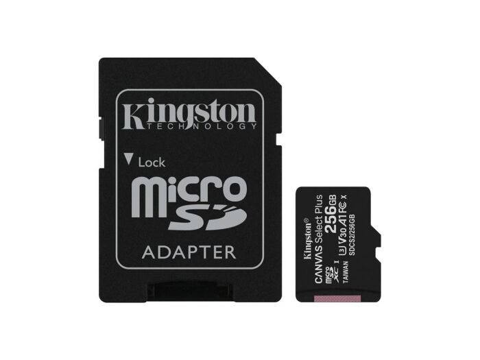 Карта пам`яті MicroSDXC 256GB UHS-I/U3 Class 10 Canvas Select Plus R100/W85MB/s + SD-адаптер (SDCS2/256GB)